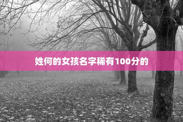 姓何的女孩名字稀有100分的