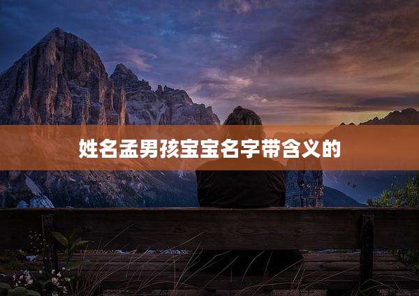 姓名孟男孩宝宝名字带含义的