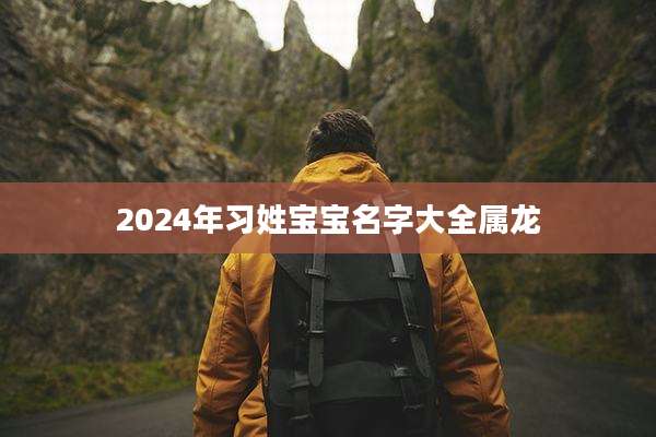 2024年习姓宝宝名字大全属龙