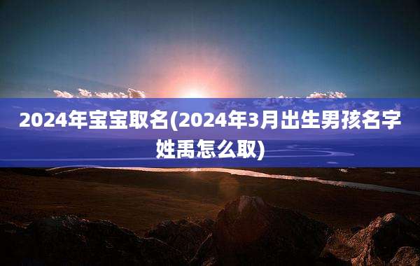 2024年宝宝取名(2024年3月出生男孩名字姓禹怎么取)