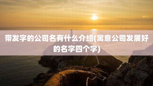 带发字的公司名有什么介绍(寓意公司发展好的名字四个字)