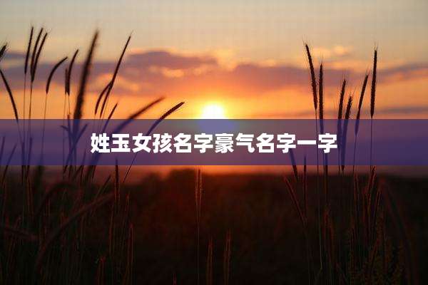 姓玉女孩名字豪气名字一字