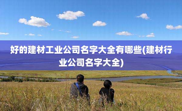 好的建材工业公司名字大全有哪些(建材行业公司名字大全)