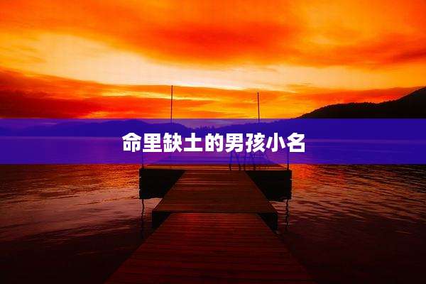 命里缺土的男孩小名