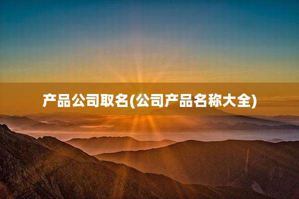 产品公司取名(公司产品名称大全)