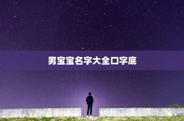 男宝宝名字大全口字底