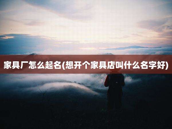 家具厂怎么起名(想开个家具店叫什么名字好)