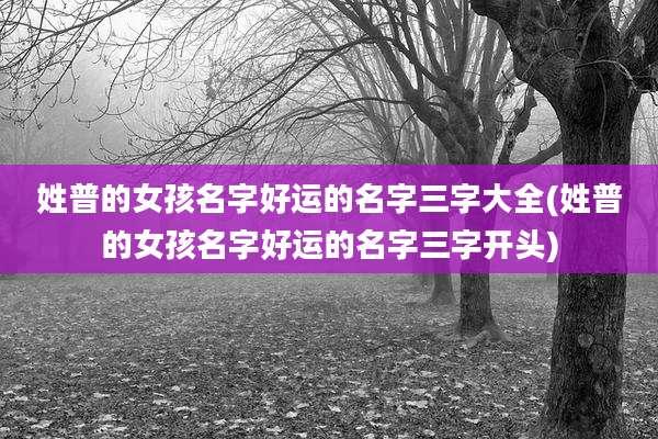 姓普的女孩名字好运的名字三字大全(姓普的女孩名字好运的名字三字开头)