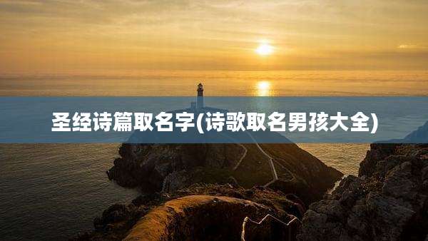 圣经诗篇取名字(诗歌取名男孩大全)