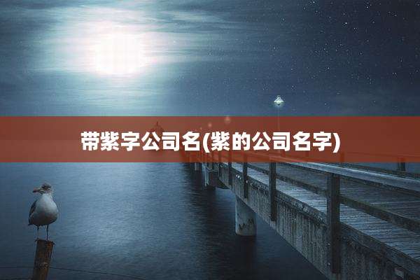带紫字公司名(紫的公司名字)