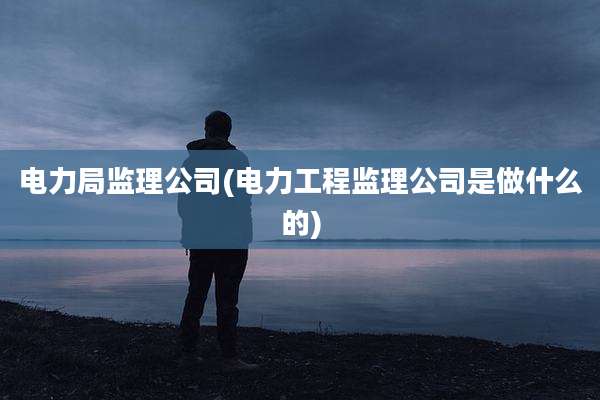 电力局监理公司(电力工程监理公司是做什么的)
