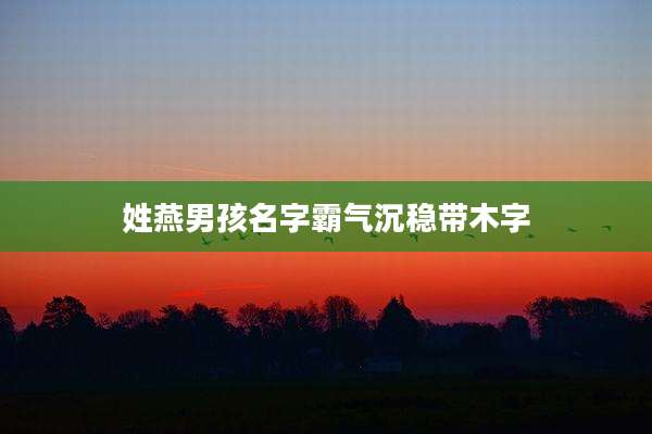 姓燕男孩名字霸气沉稳带木字
