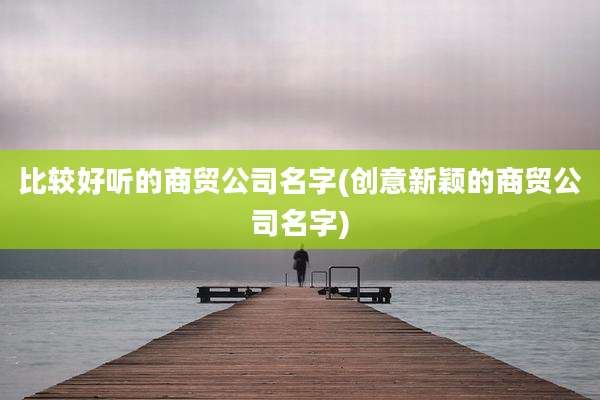 比较好听的商贸公司名字(创意新颖的商贸公司名字)