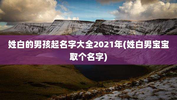姓白的男孩起名字大全2021年(姓白男宝宝取个名字)