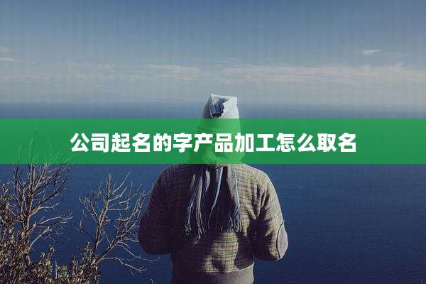 公司起名的字产品加工怎么取名