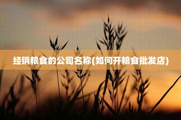 经销粮食的公司名称(如何开粮食批发店)