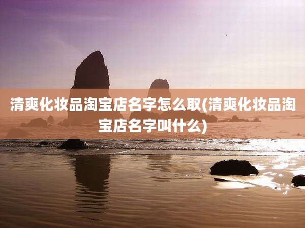 清爽化妆品淘宝店名字怎么取(清爽化妆品淘宝店名字叫什么)