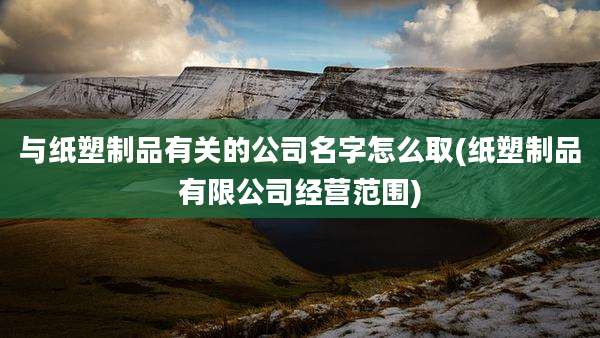 与纸塑制品有关的公司名字怎么取(纸塑制品有限公司经营范围)
