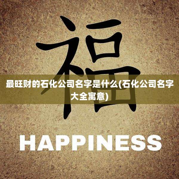 最旺财的石化公司名字是什么(石化公司名字大全寓意)