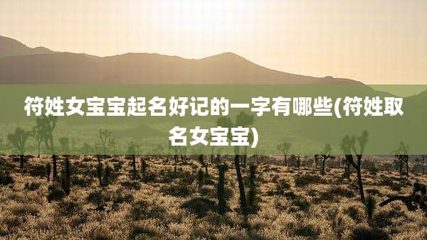 符姓女宝宝起名好记的一字有哪些(符姓取名女宝宝)