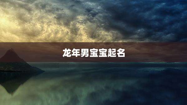 龙年男宝宝起名