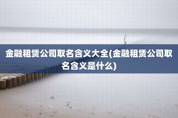 金融租赁公司取名含义大全(金融租赁公司取名含义是什么)