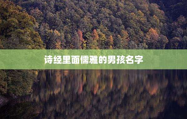 诗经里面儒雅的男孩名字