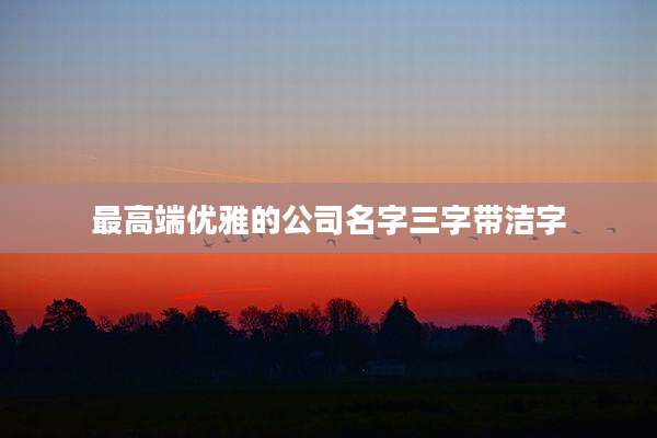 最高端优雅的公司名字三字带洁字