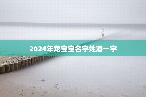 2024年龙宝宝名字姓潘一字