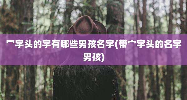 冖字头的字有哪些男孩名字(带宀字头的名字男孩)
