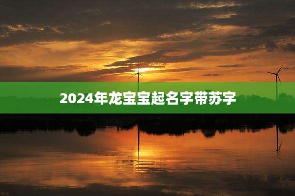 2024年龙宝宝起名字带苏字