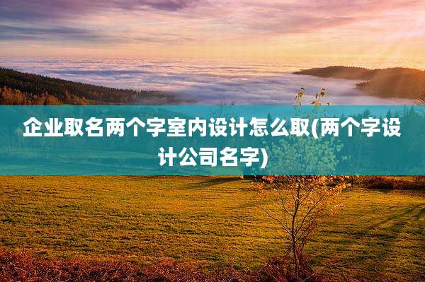 企业取名两个字室内设计怎么取(两个字设计公司名字)