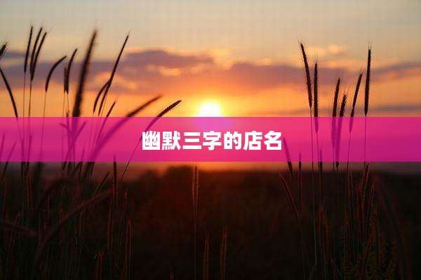 幽默三字的店名