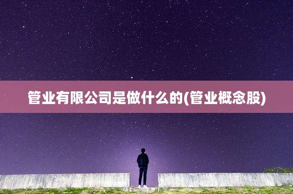 管业有限公司是做什么的(管业概念股)