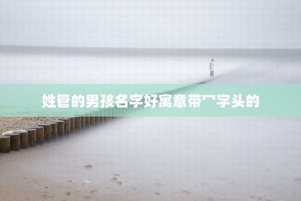 姓管的男孩名字好寓意带冖字头的