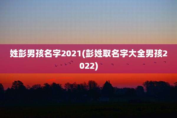 姓彭男孩名字2021(彭姓取名字大全男孩2022)
