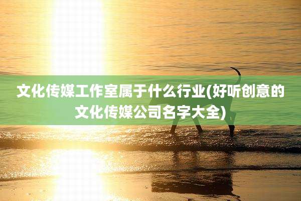 文化传媒工作室属于什么行业(好听创意的文化传媒公司名字大全)