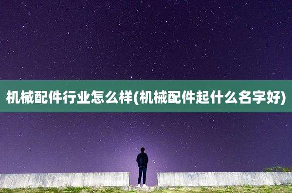 机械配件行业怎么样(机械配件起什么名字好)