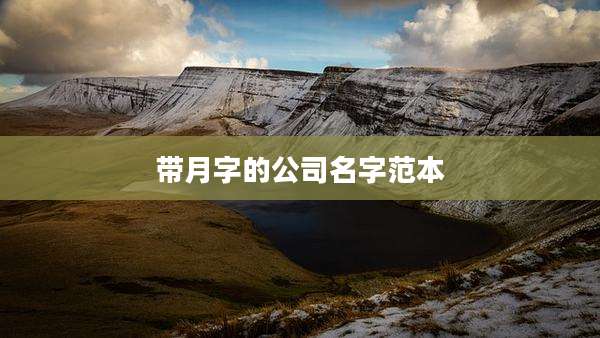 带月字的公司名字范本