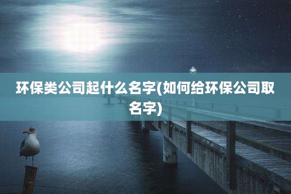 环保类公司起什么名字(如何给环保公司取名字)