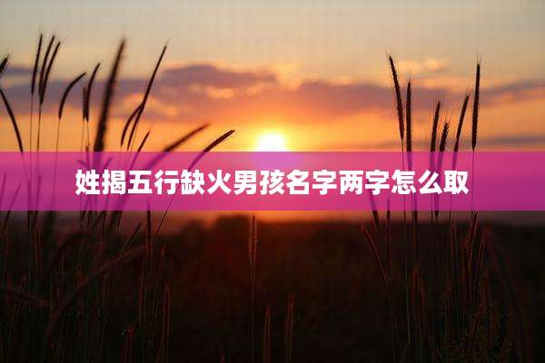 姓揭五行缺火男孩名字两字怎么取