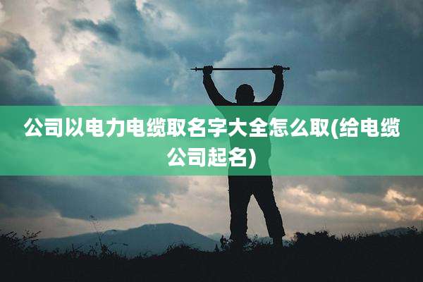 公司以电力电缆取名字大全怎么取(给电缆公司起名)