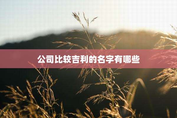 公司比较吉利的名字有哪些