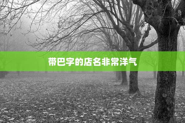 带巴字的店名非常洋气