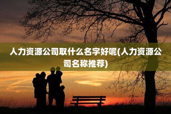 人力资源公司取什么名字好呢(人力资源公司名称推荐)