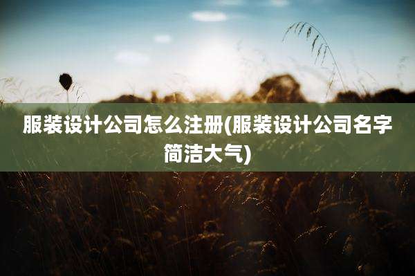 服装设计公司怎么注册(服装设计公司名字简洁大气)