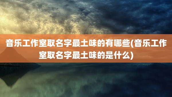 音乐工作室取名字最土味的有哪些(音乐工作室取名字最土味的是什么)