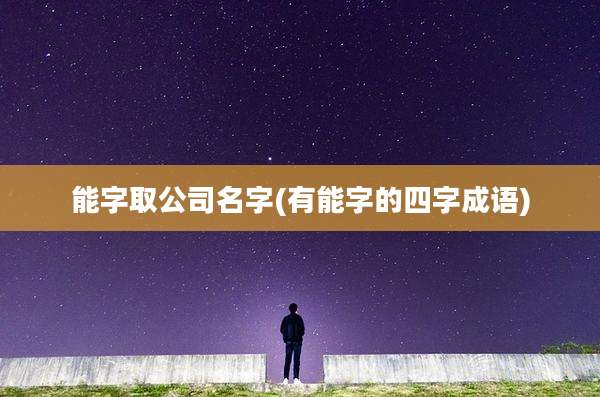 能字取公司名字(有能字的四字成语)