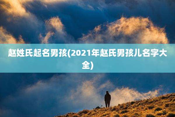 赵姓氏起名男孩(2021年赵氏男孩儿名字大全)