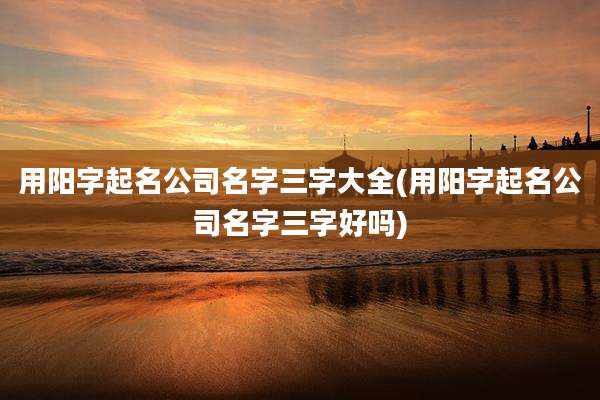 用阳字起名公司名字三字大全(用阳字起名公司名字三字好吗)
